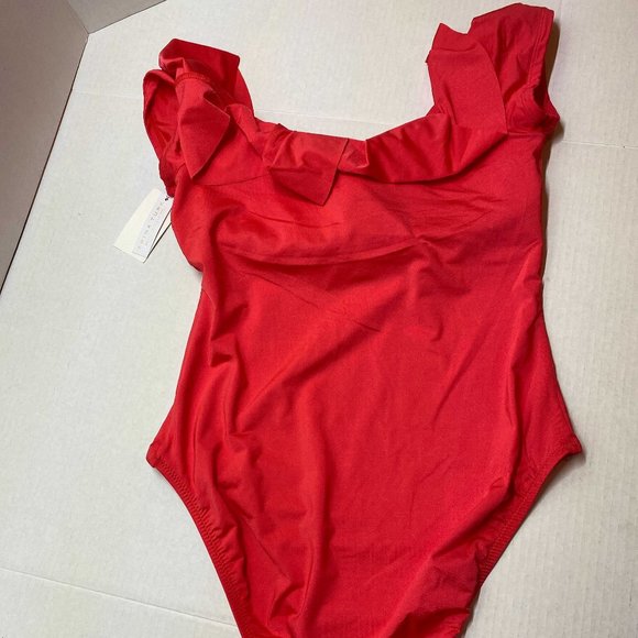 NWT Trina Turk Pop Red One-Piece Swimsuit - Picture 2 of 4